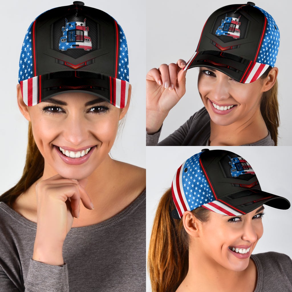Truck American Flag Driver Pride Style – Classic Cap