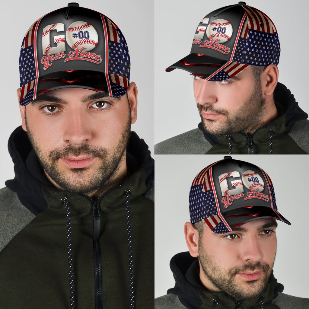 Custom Baseball Go Personalized Name Number – Classic Cap