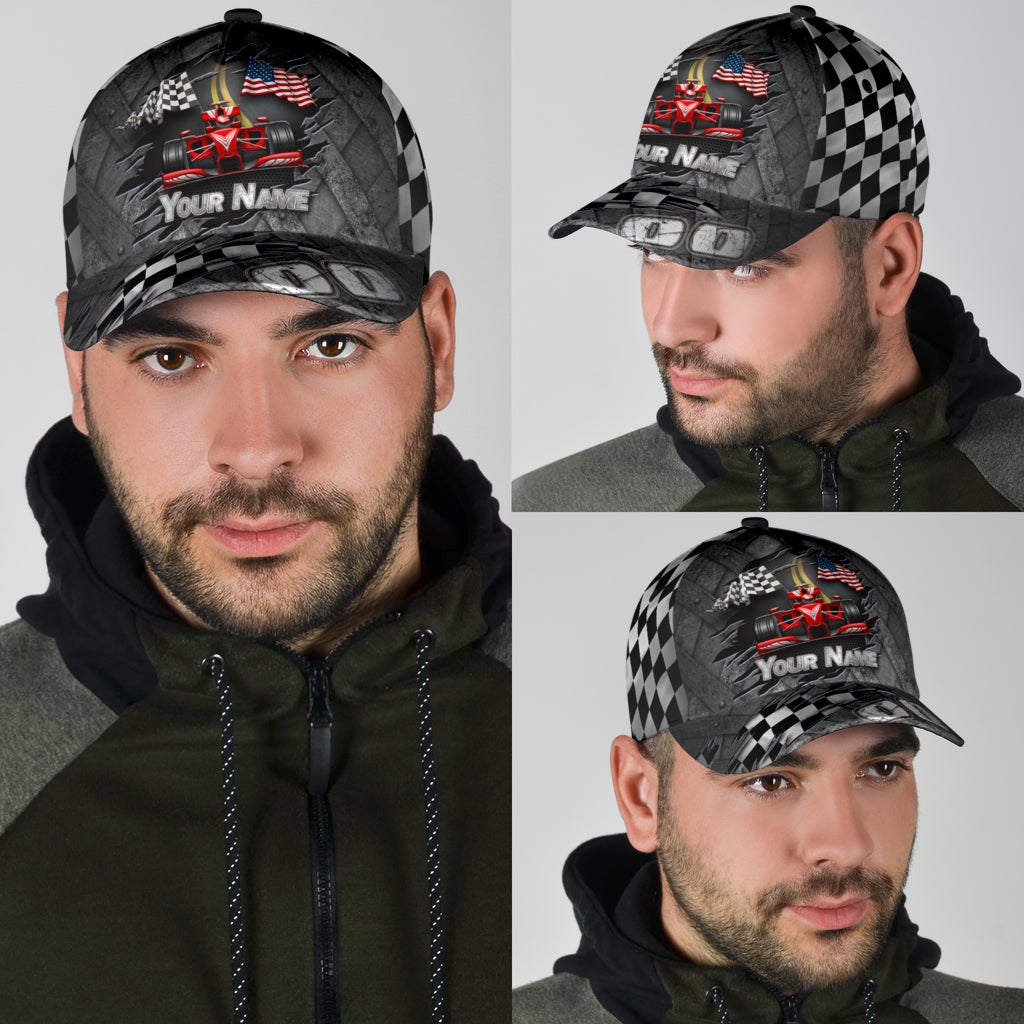 Custom Racing Speed Lover American Flag – Classic Cap