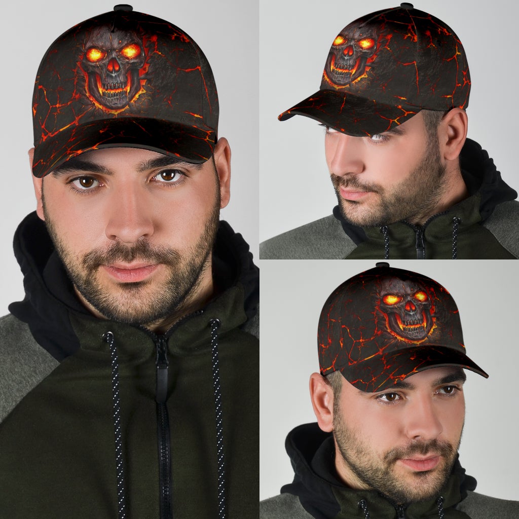 Skull Lava Fire Effect Design – Classic Cap