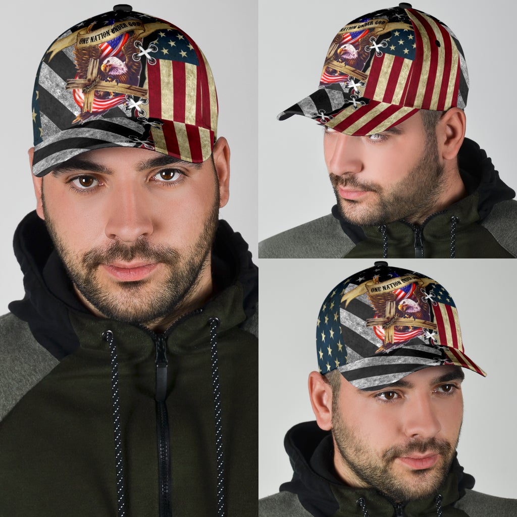 Faith One Nation Under God American Flag – Classic Cap