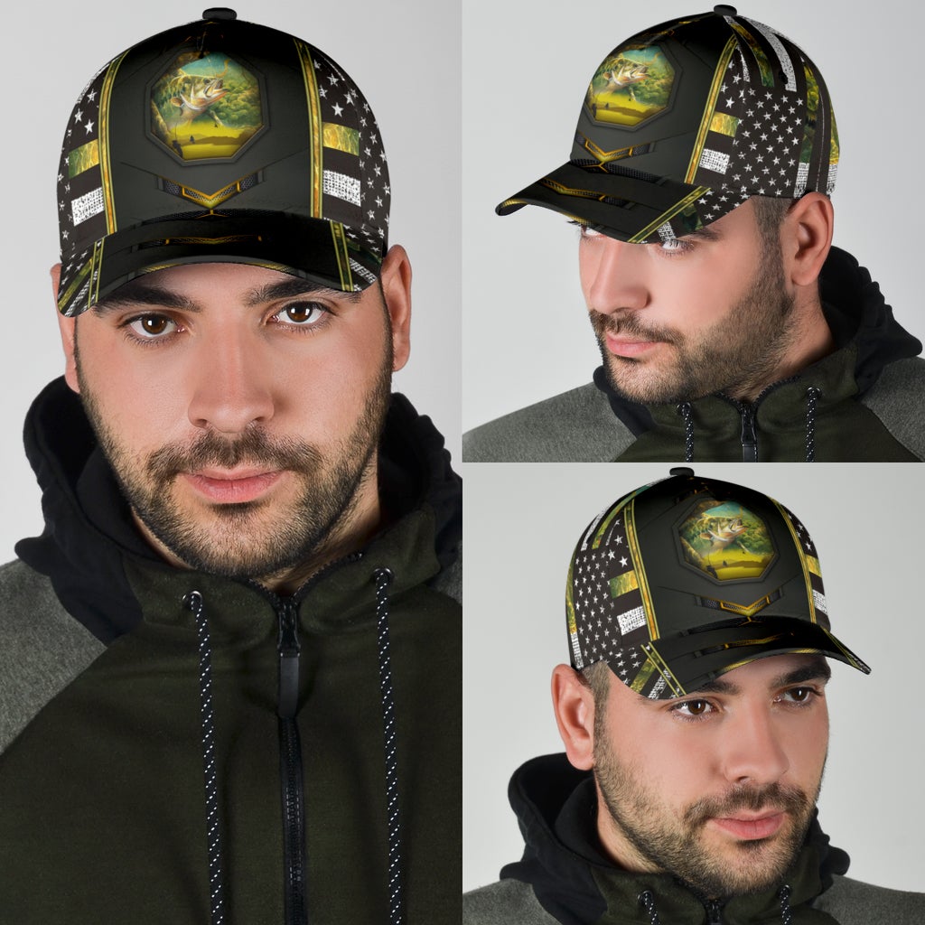 Fishing Camo US Flag Yellow – Classic Cap
