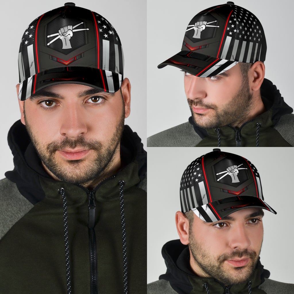 Drums Red Pattern Carbon Vibes – Classic Cap