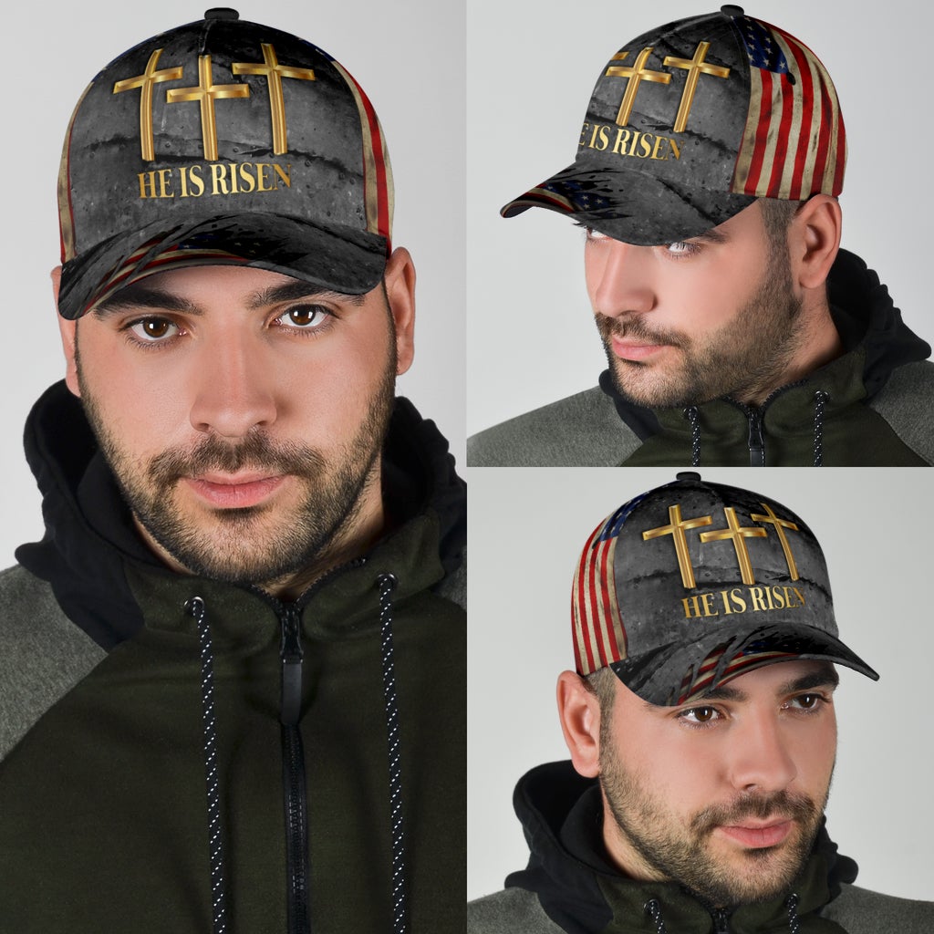 He Is Risen Jesus American Faith Style – Classic Cap