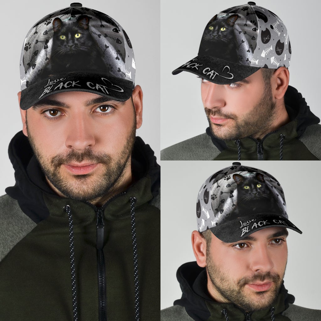 Love Black Cat Pet Lover Style – Classic Cap