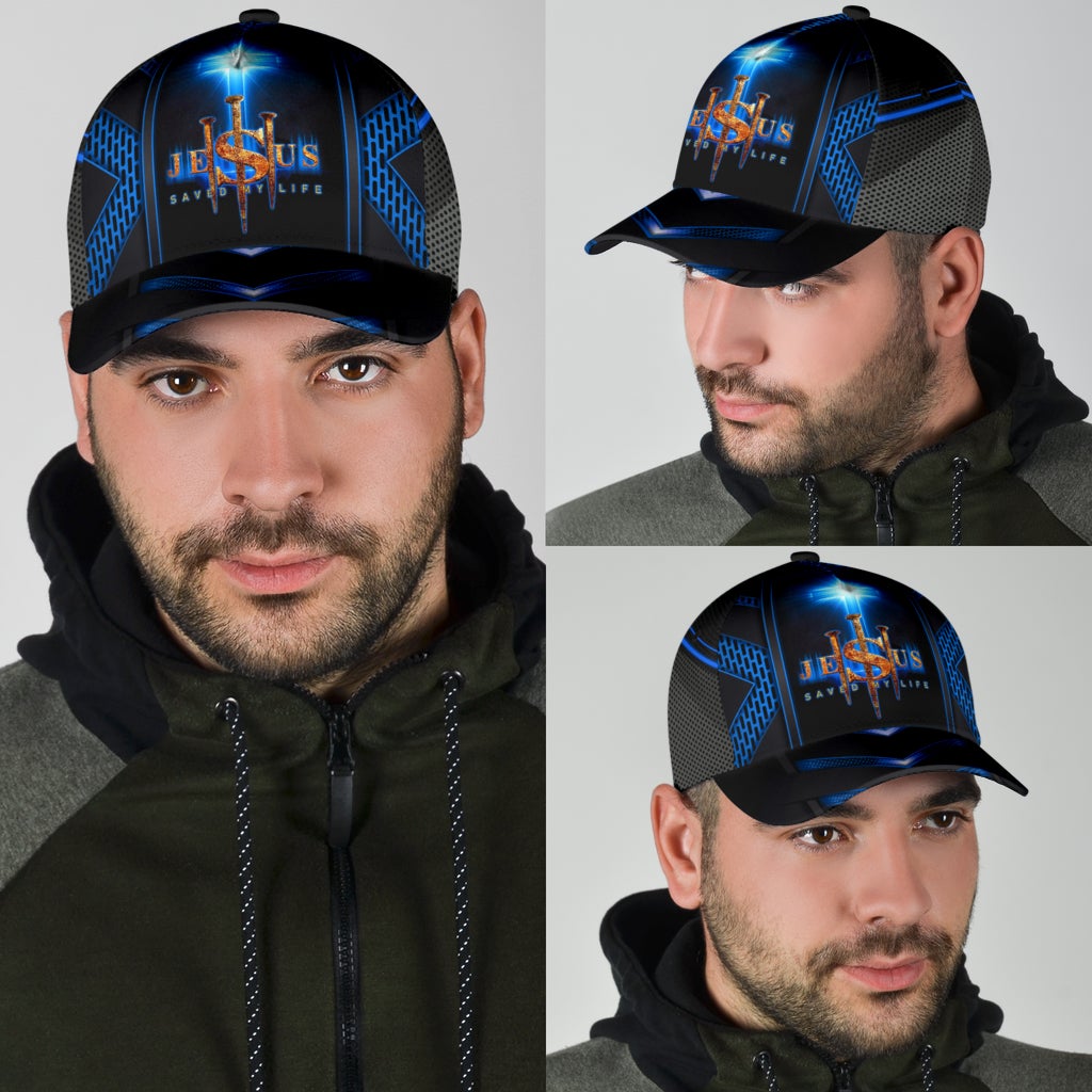 Faith Cross Blue Saved My Life – Classic Cap
