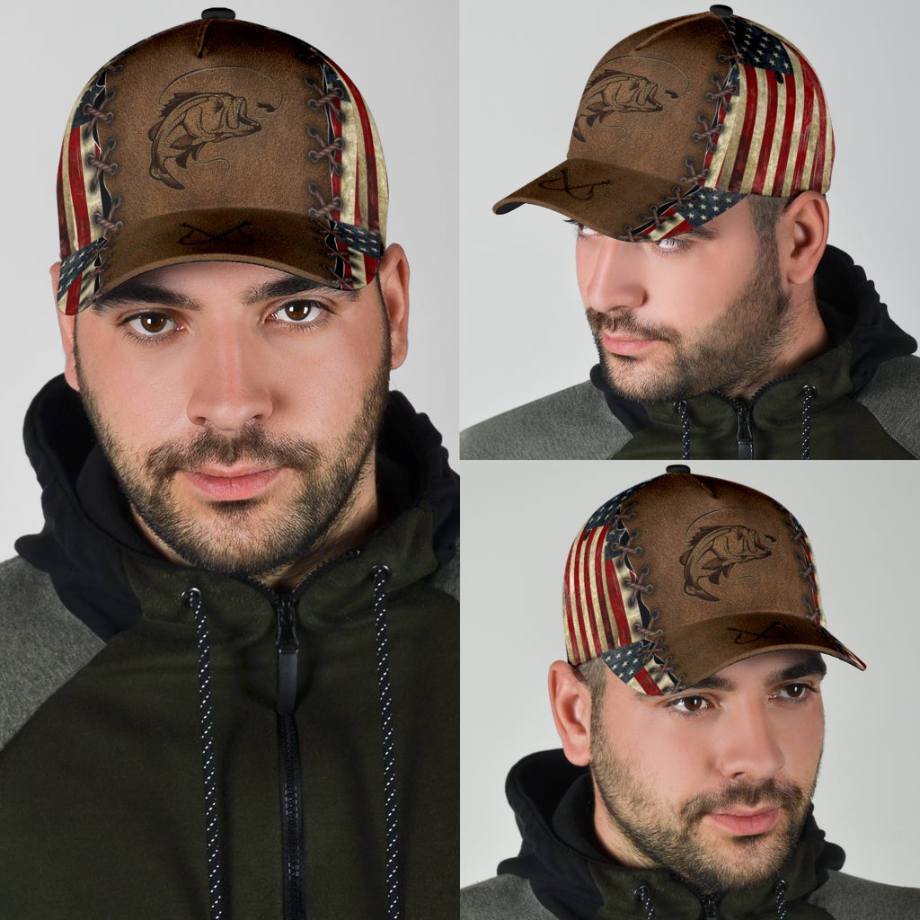 Fishing Leather American Flag – Classic Cap
