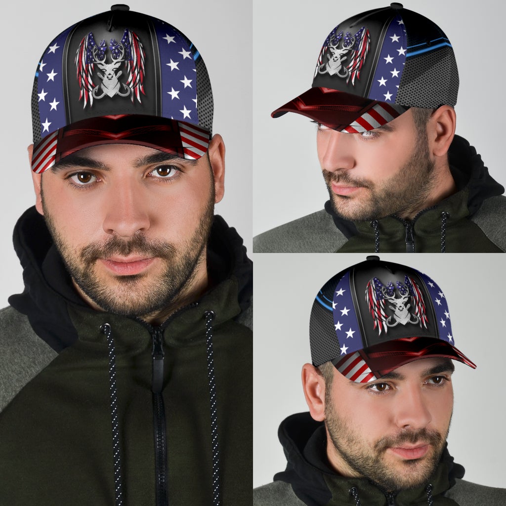 Hunting Fishing Wings American Flag – Classic Cap