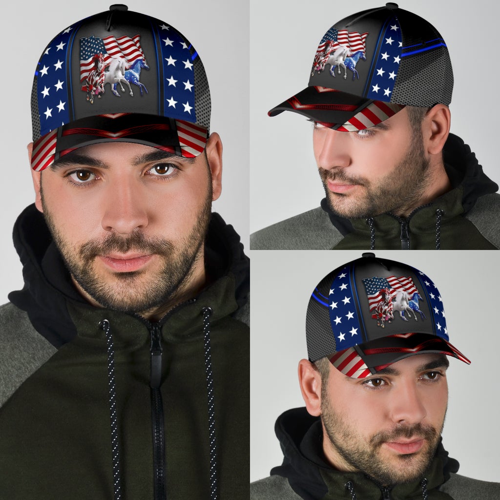Horse Proud American Patriot Style – Classic Cap