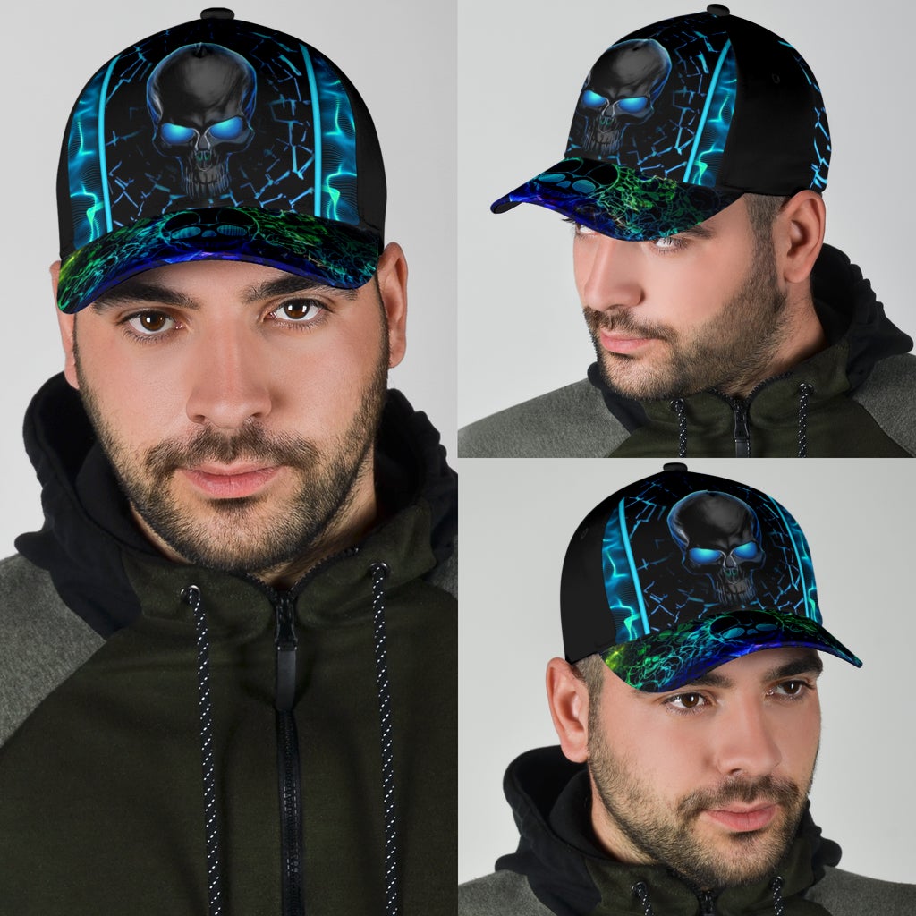 Neon Texture Skull Modern Style – Classic Cap