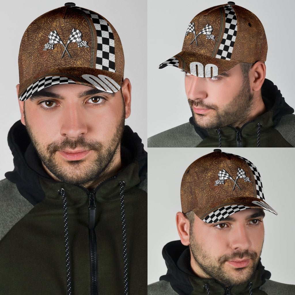 Custom Racing Leather Personalized Number – Classic Cap