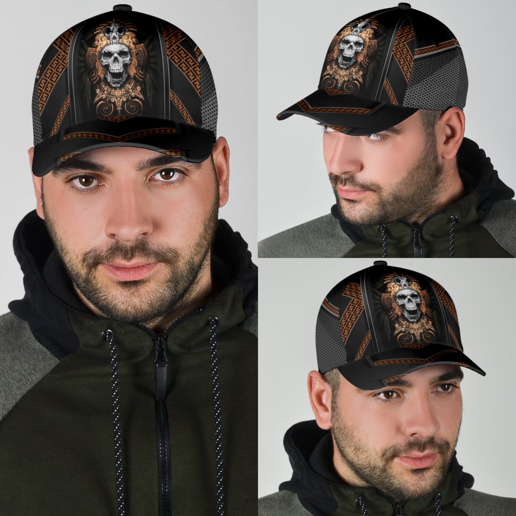 Skull Ancient Greek Pattern – Classic Cap