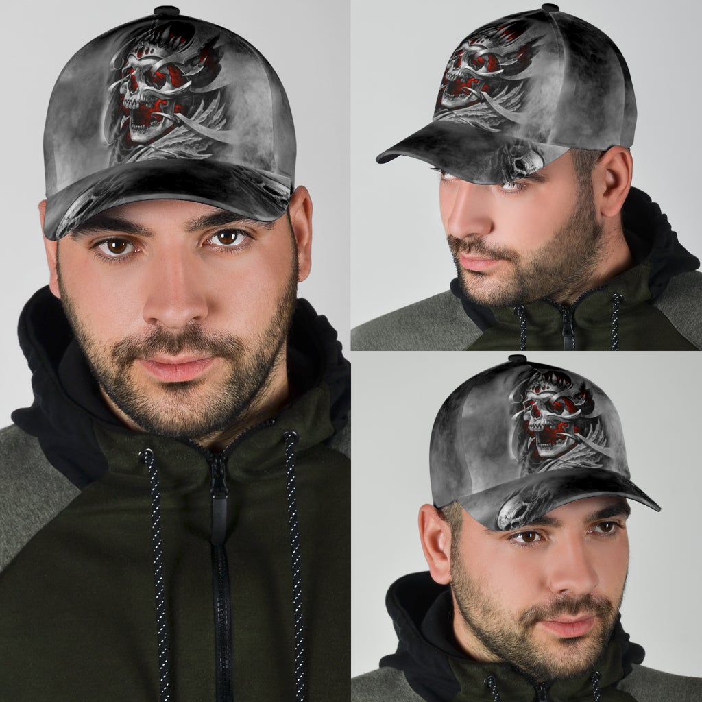 Skull Grey Pattern Style – Classic Cap