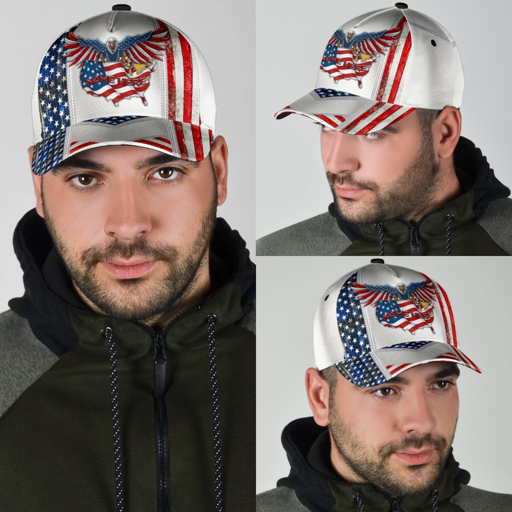 Custom Proud American Eagle Personalized Name – Classic Cap