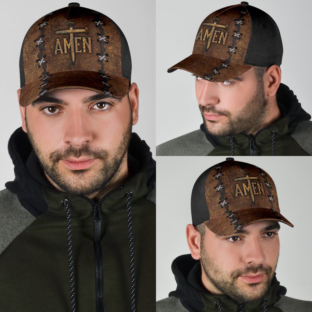 Believe In Jesus Amen Cross Faith Style – Classic Cap