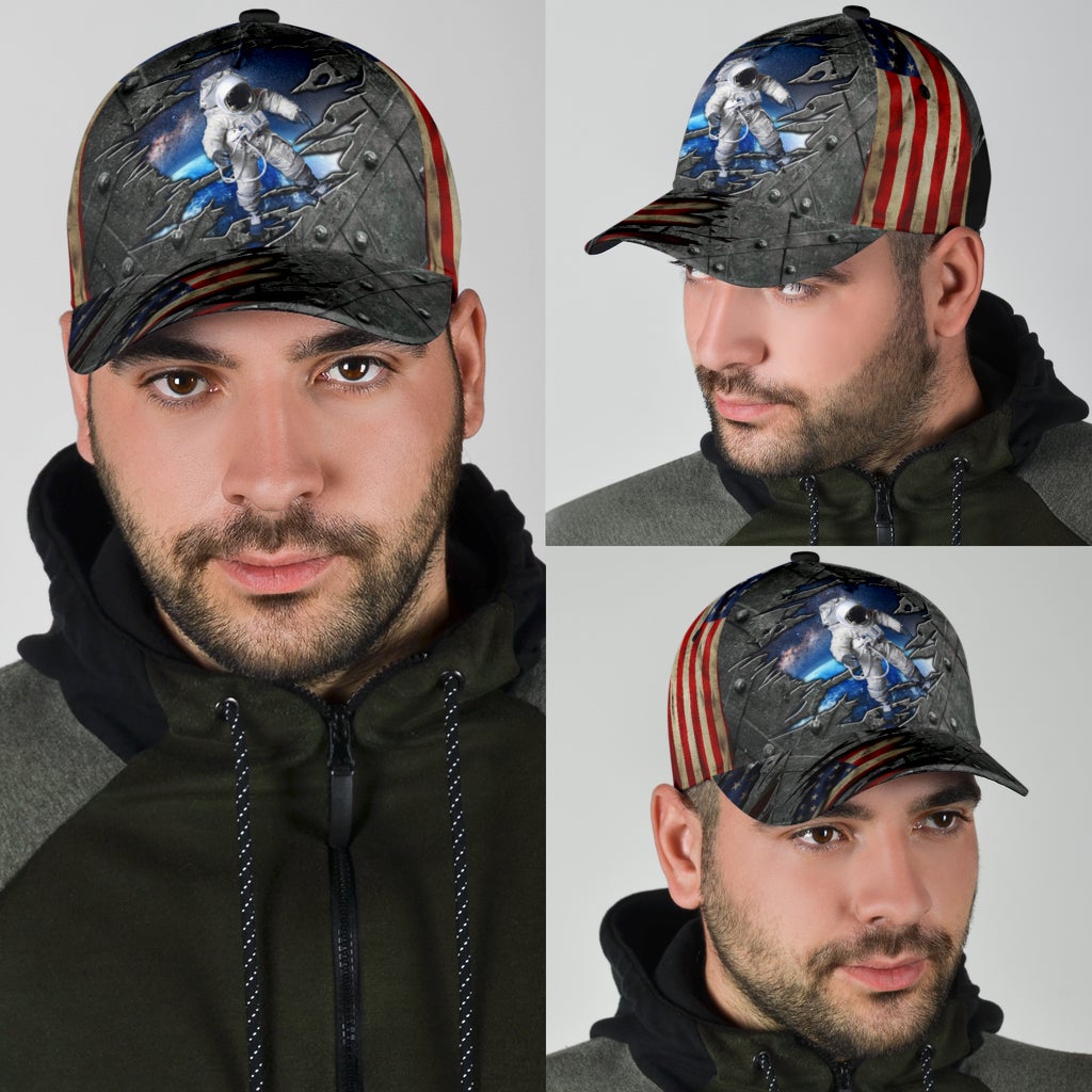 Astronaut American Flag Crack – Classic Cap