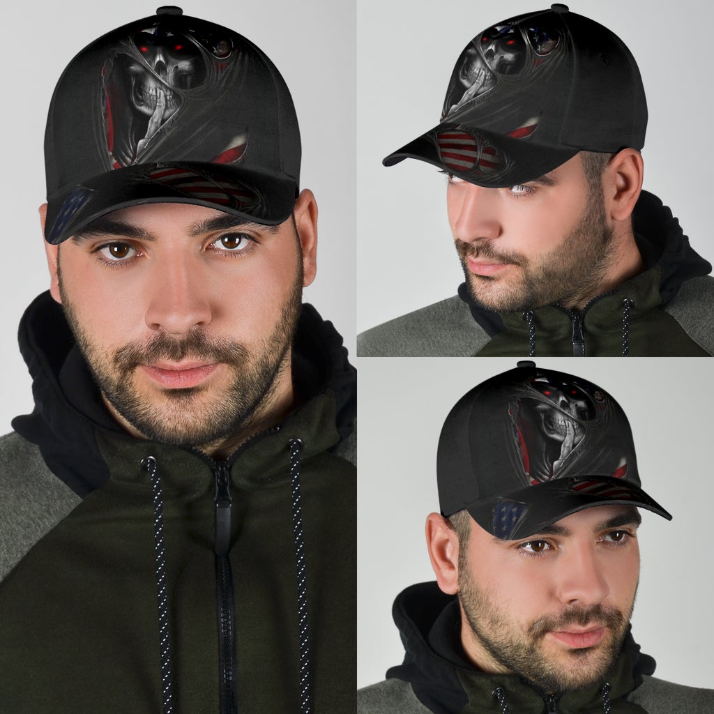 Skull Torn American Flag – Classic Cap