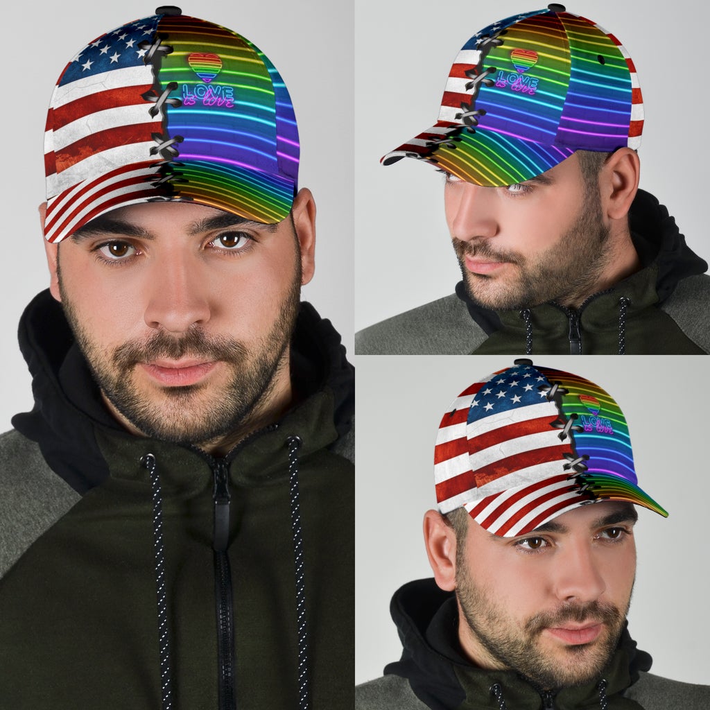 Love Is Love US Flag Pride – Classic Cap
