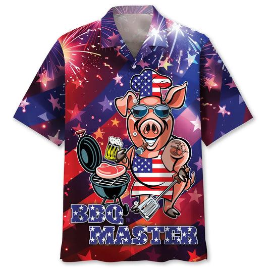 Hawaiian Shirt / Adults / S Funny BBQ Master 4th Of July Hawaiian Shirt