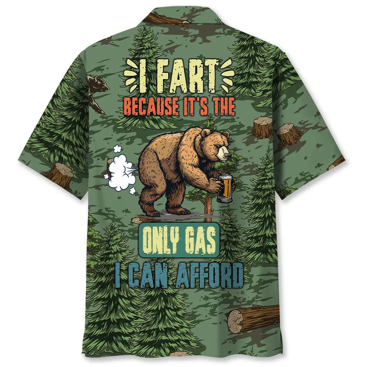Hawaiian Shirt / Adults / S Funny Bear Fart Hawaiian Shirt