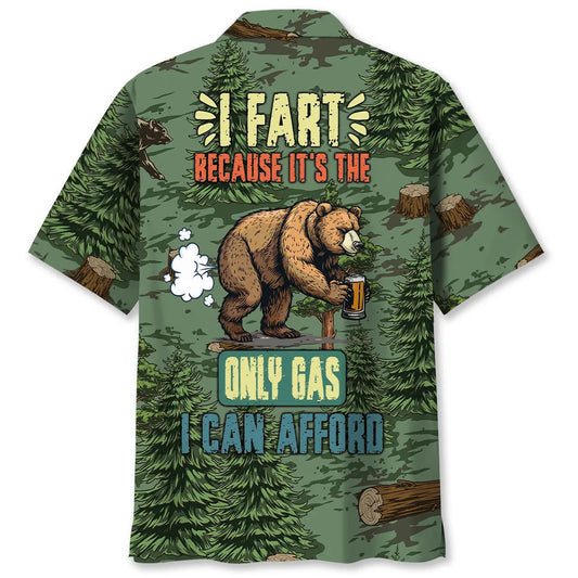 Hawaiian Shirt / Adults / S Funny Bear Fart Hawaiian Shirt