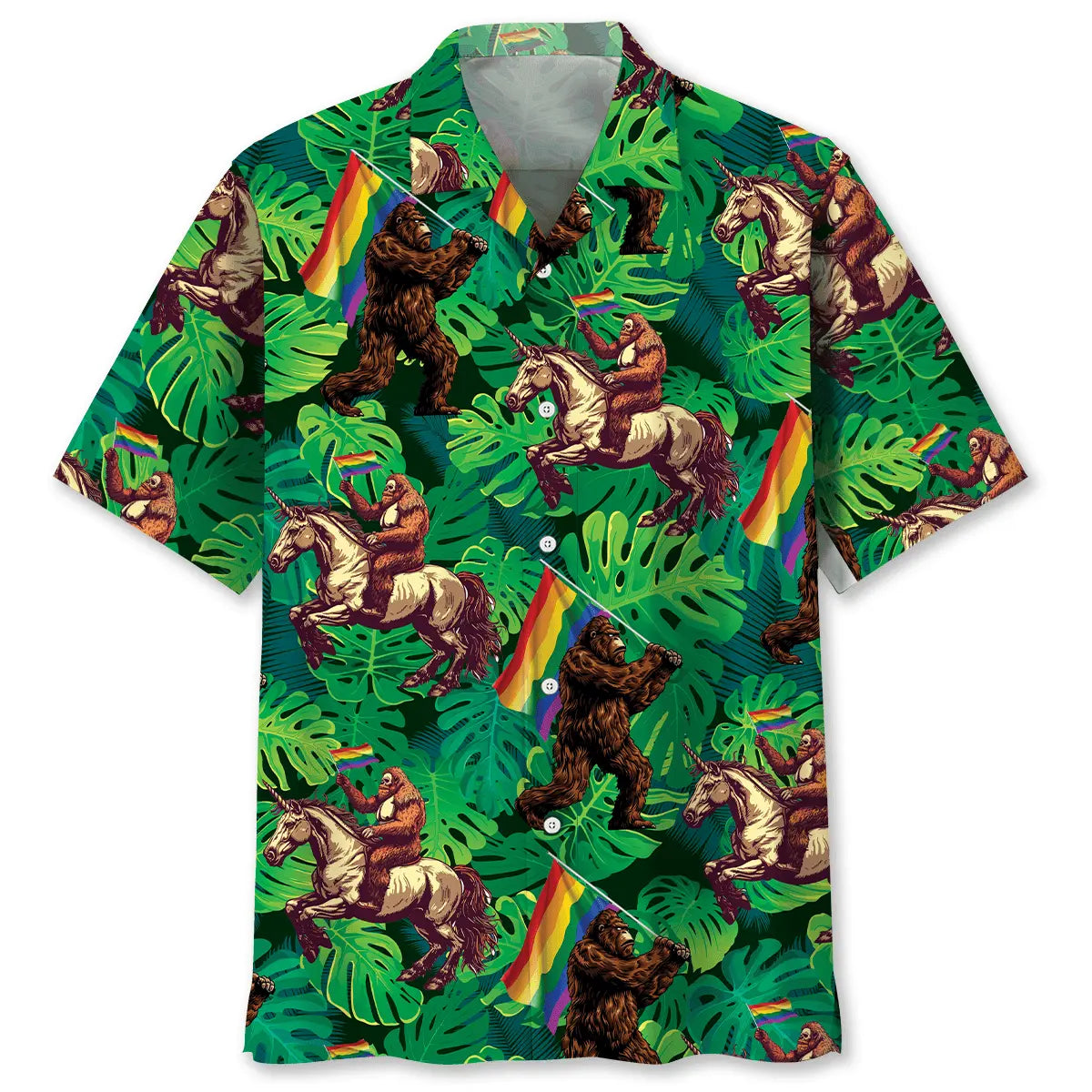 Hawaiian Shirt / Adults / S Funny Bigfoot Pride Hawaiian Shirt