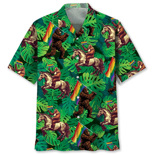 Hawaiian Shirt / Adults / S Funny Bigfoot Pride Hawaiian Shirt
