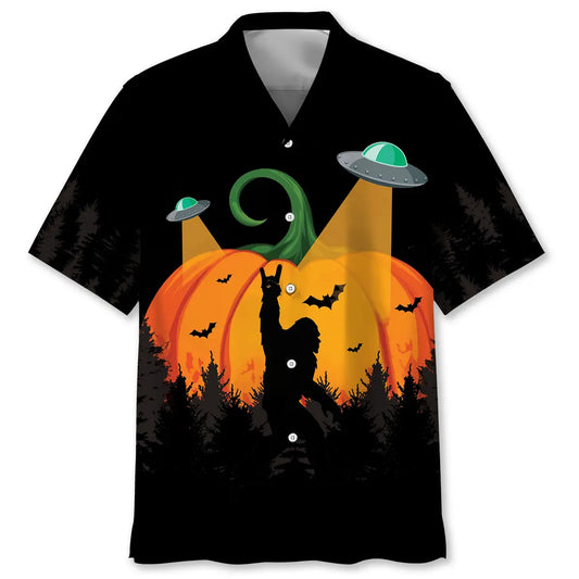 Hawaiian Shirt / Adults / S Funny Bigfoot Pumpkin Hawaiian Shirt