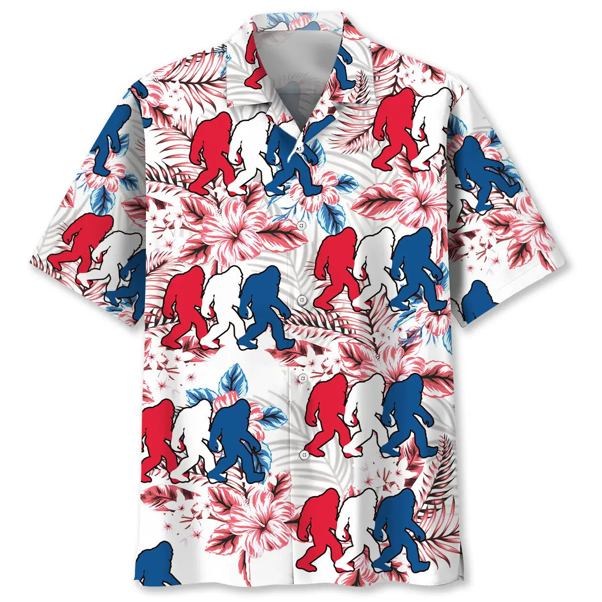 Hawaiian Shirt / Adults / S Funny Bigfoot USA Hawaiian Shirt