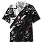 Funny Black And White Custom Photo Face Drum Hawaiian Shirt