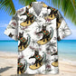 Funny Black Cat Surfing Hawaiian Shirt