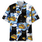 Hawaiian Shirt / Adults / S Funny Black Cat Taco Blue Hawaiian Shirt