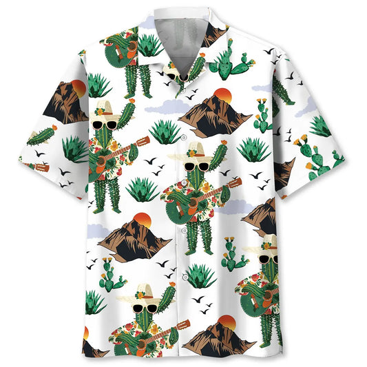 Hawaiian Shirt / Adults / S Funny Cactus Guitar Hawaiian Shirt