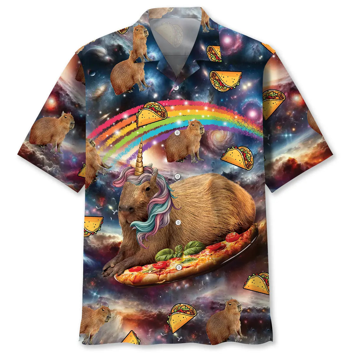 Hawaiian Shirt / Adults / S Funny Capybara Tacos Hawaiian Shirt