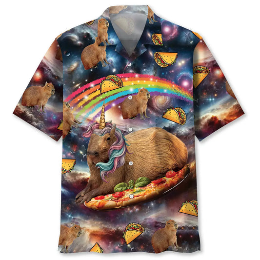 Hawaiian Shirt / Adults / S Funny Capybara Tacos Hawaiian Shirt