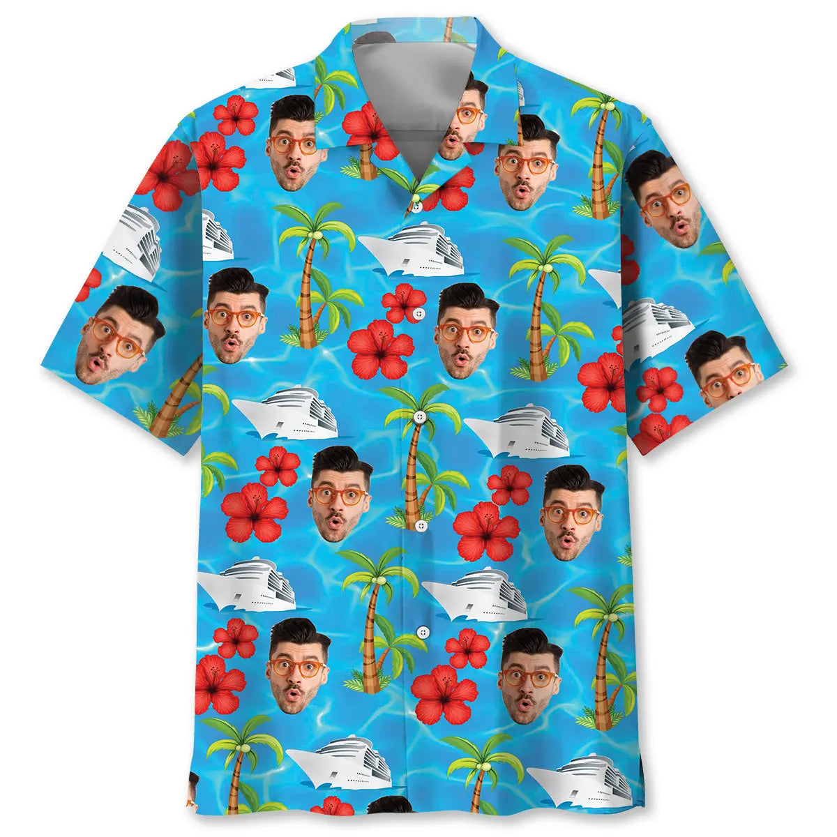 Funny Cruise Custom Photo Face Hawaiian Shirt