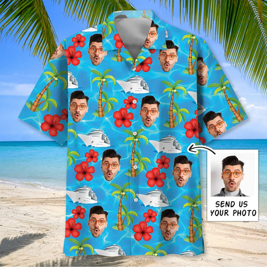Hawaiian Shirt / Adults / S Funny Cruise Custom Photo Face Hawaiian Shirt