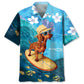 Hawaiian Shirt / Adults / S Funny Dachshund Surfing Hibiscus Hawaiian Shirt