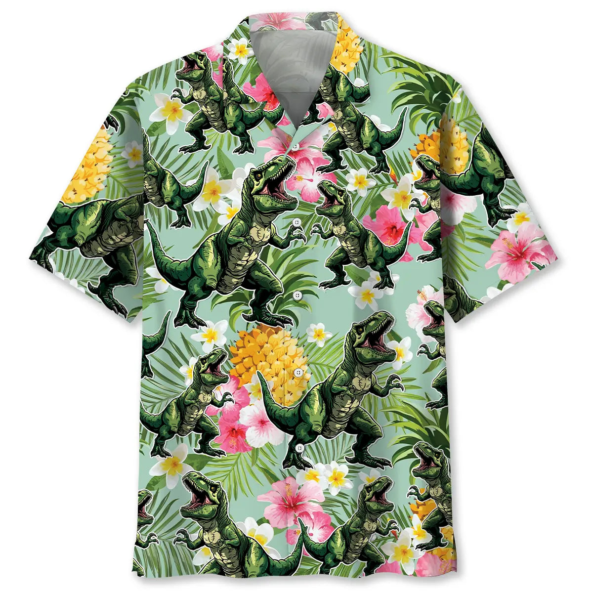 Hawaiian Shirt / Adults / S Funny Dinosaur Pineapple Hawaiian Shirt