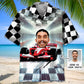 Hawaiian Shirt / Adults / S Funny F1 Racing Car Custom Photo Hawaiian Shirt