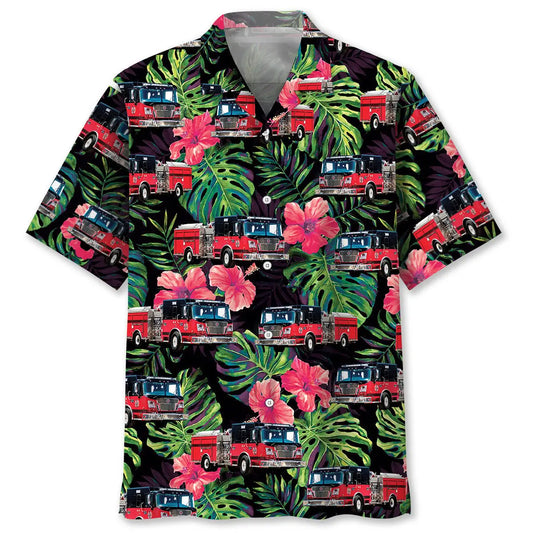 Hawaiian Shirt / Adults / S Funny Firefighter Truck Hawaiian Shirt