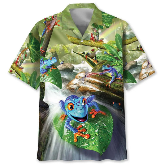 Hawaiian Shirt / Adults / S Funny Frog Hawaiian Shirt