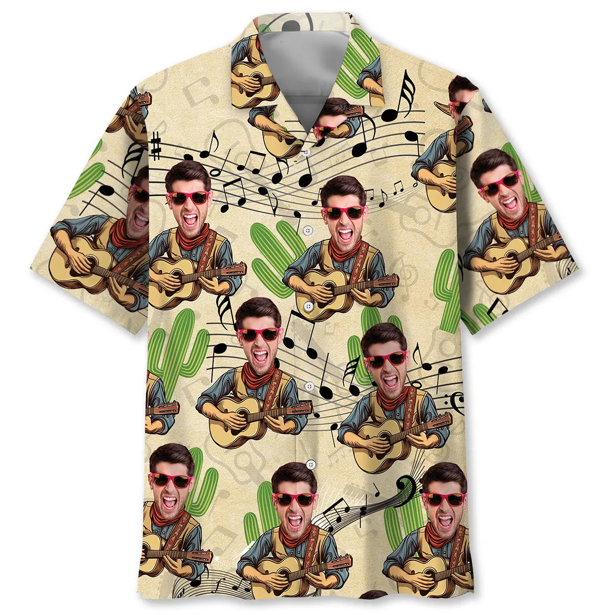 Funny Guitar Country Custom Photo Hawaiian Shirt