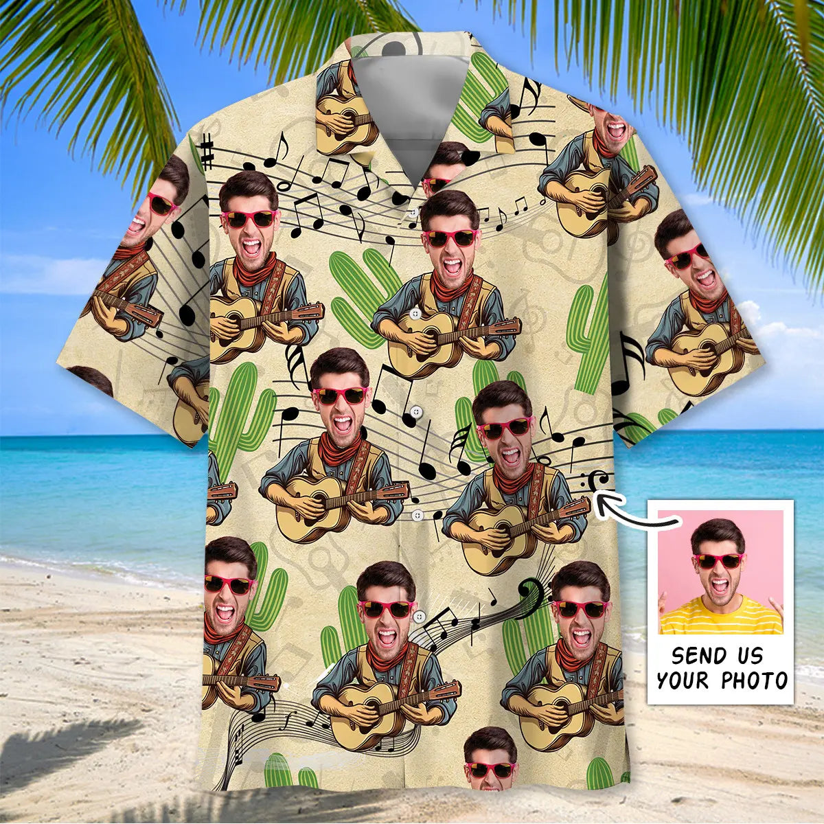 Hawaiian Shirt / Adults / S Funny Guitar Country Custom Photo Hawaiian Shirt
