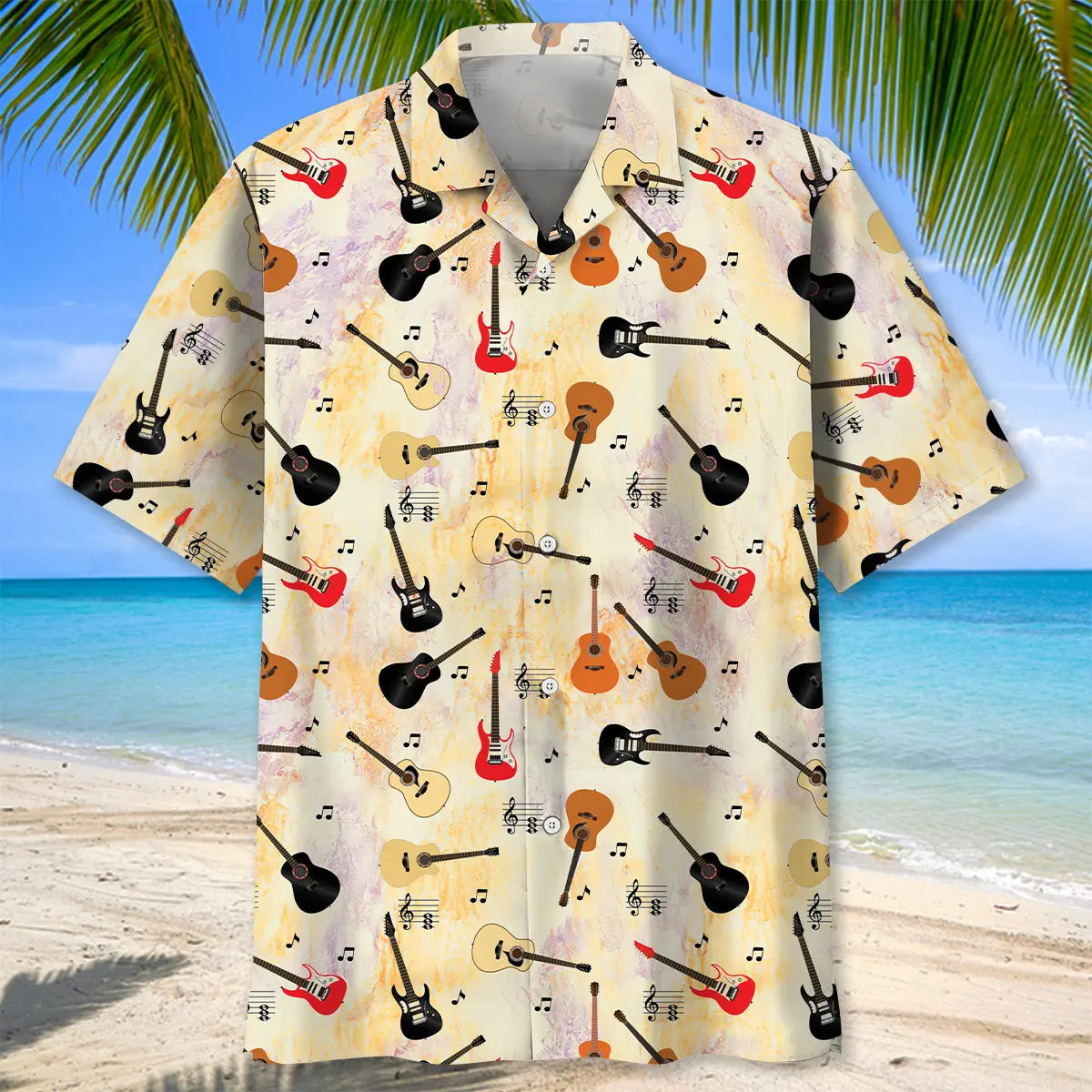 Funny Guitar Pattern Hawaiian Shirt
