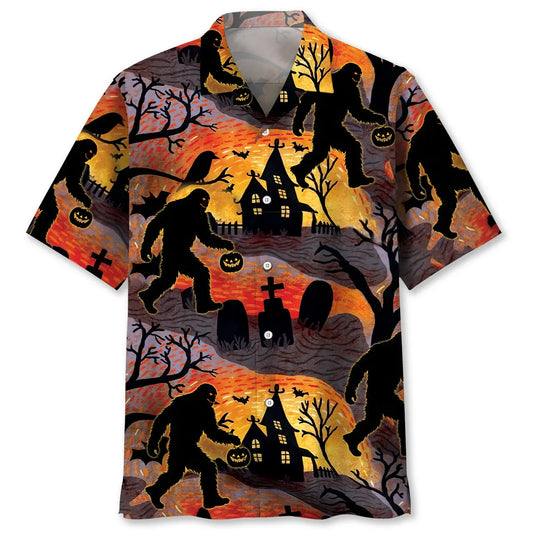 Hawaiian Shirt / Adults / S Funny Halloween Sasquatch Bigfoot Hawaiian Shirt