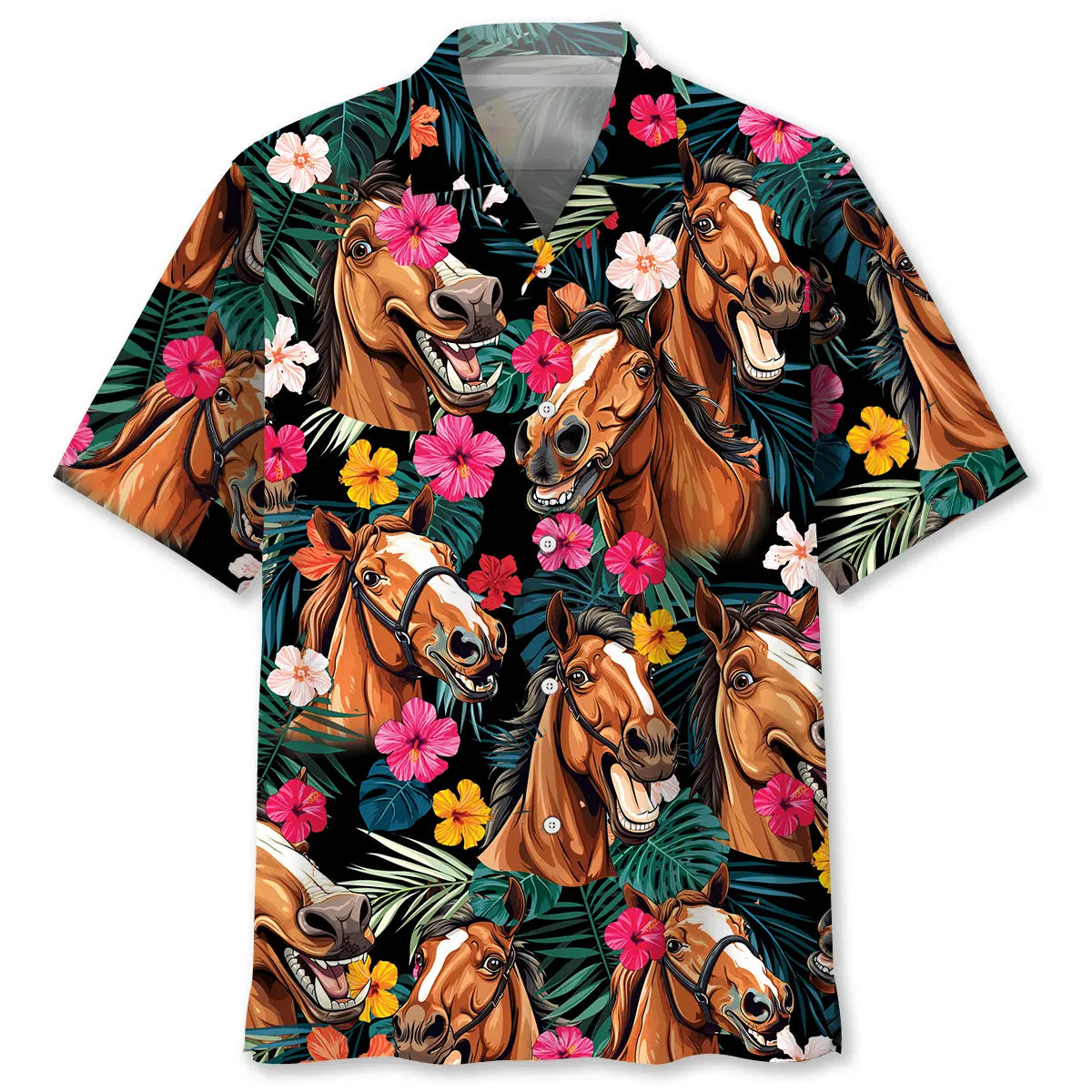 Hawaiian Shirt / Adults / S Funny Horse Tropical Hawaiian Shirt