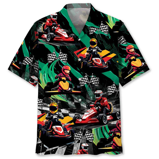 Hawaiian Shirt / Adults / S Funny Karts Racing Hawaiian Shirt