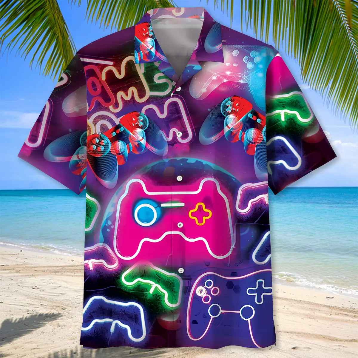 Funny Neon Video Game Hawaiian Shirt