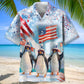 Funny Penguin Happy 4th July Hawaiian Shirt
